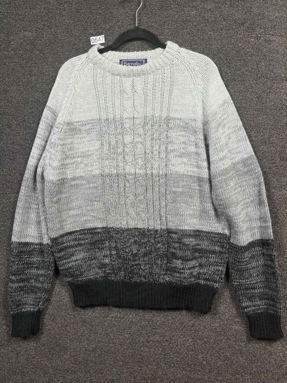 Vintage Barnaby Sweater Mens Size XL Gray Retro Grandpa Hipster Golf Long Sleeve